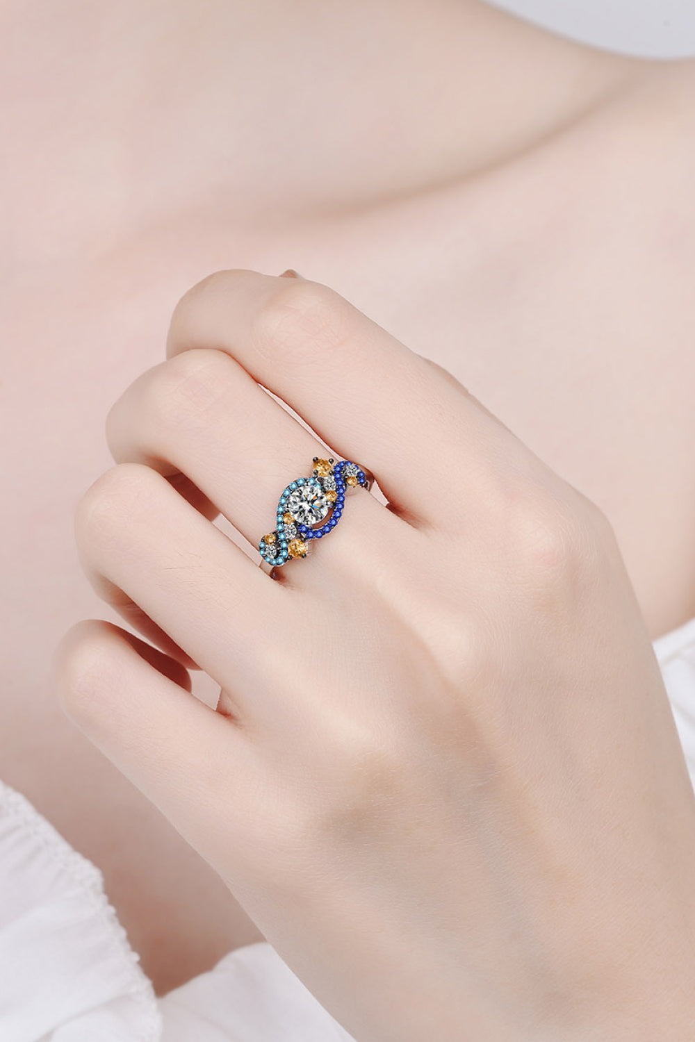 Sparkala™ Contrast 925 Sterling Silver Ring