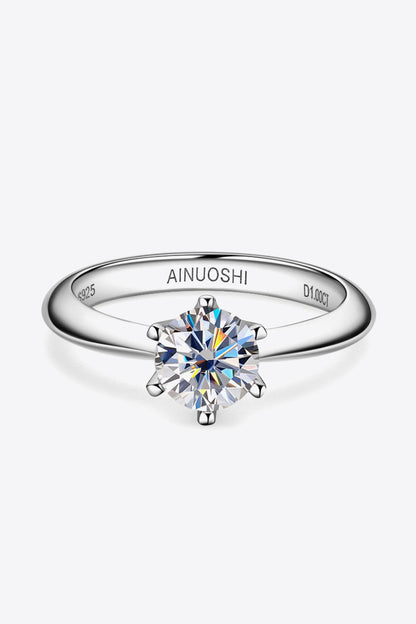 1 Carat Brilliant Round Cut Sparkala™ Platinum-Plated Ring