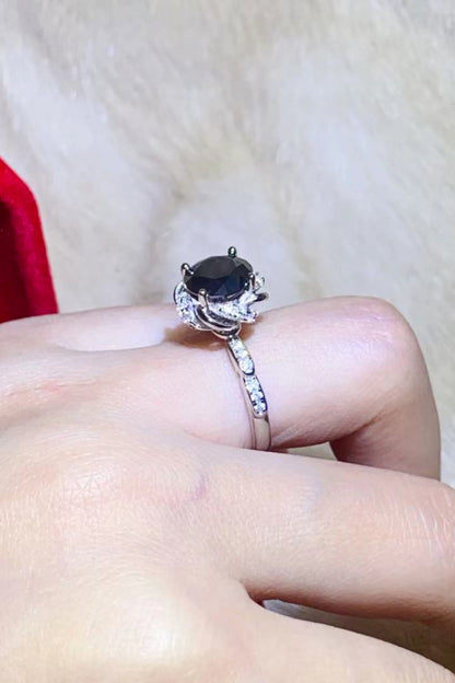 2 Carat Black Black Sparkala™ Floral Ring