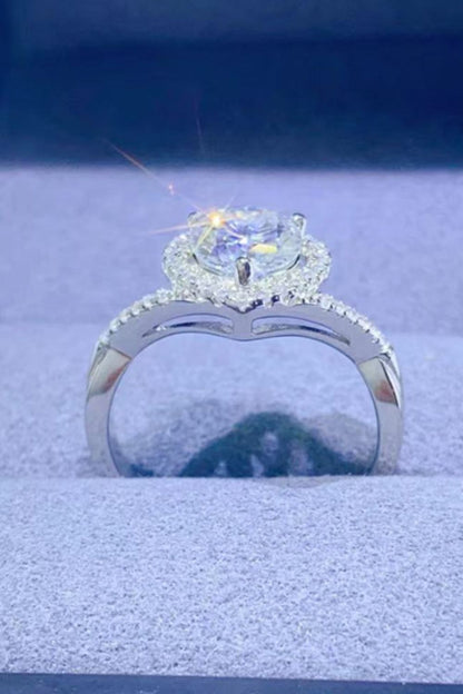 Adored 1 Carat Yellow Green Sparkala™ Platinum Over Pure Sterling Silver Heart Ring