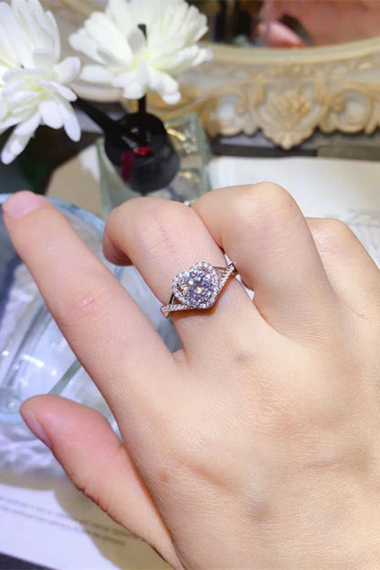 Adored 1 Carat Yellow Green Sparkala™ Platinum Over Pure Sterling Silver Heart Ring