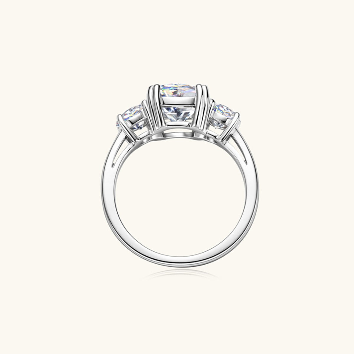 3.5 Carat Sparkala™ Three-Stone Ring (Platinum over Fine Sterling Silver)