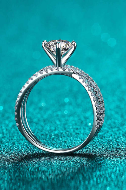 1 Carat Brilliant Round Cut Sparkala™ Crisscross Pure sterling silver Ring