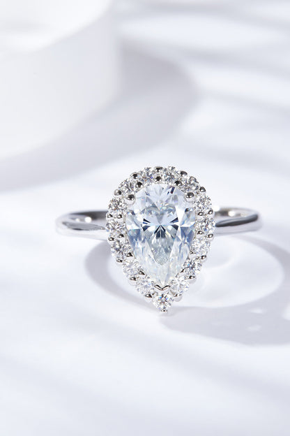 1.5 Carat Pear-Cut Sparkala™ Teardrop Ring (Platinum Over Pure Sterling Silver)