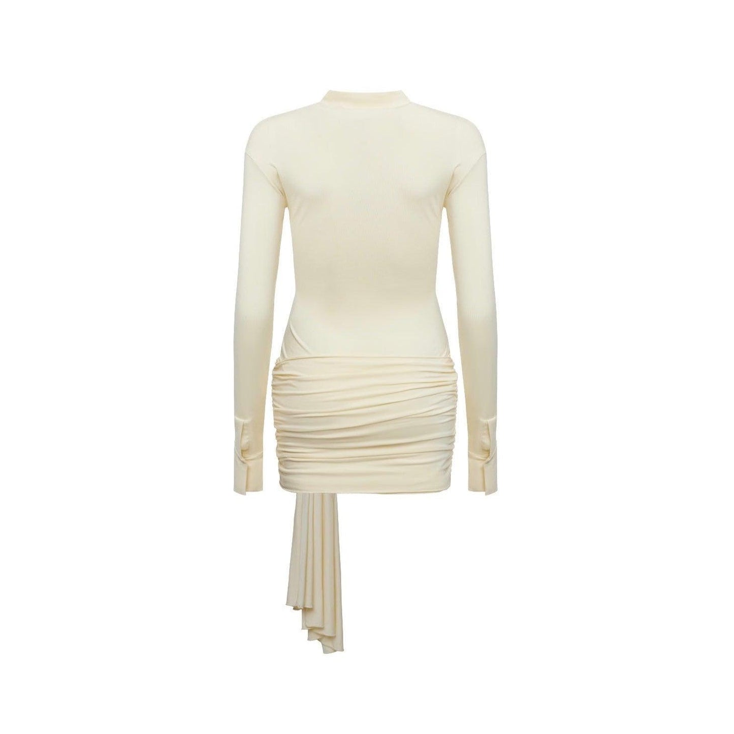 Bets Are Off Long Sleeve Shirt Beige Mini Dress
