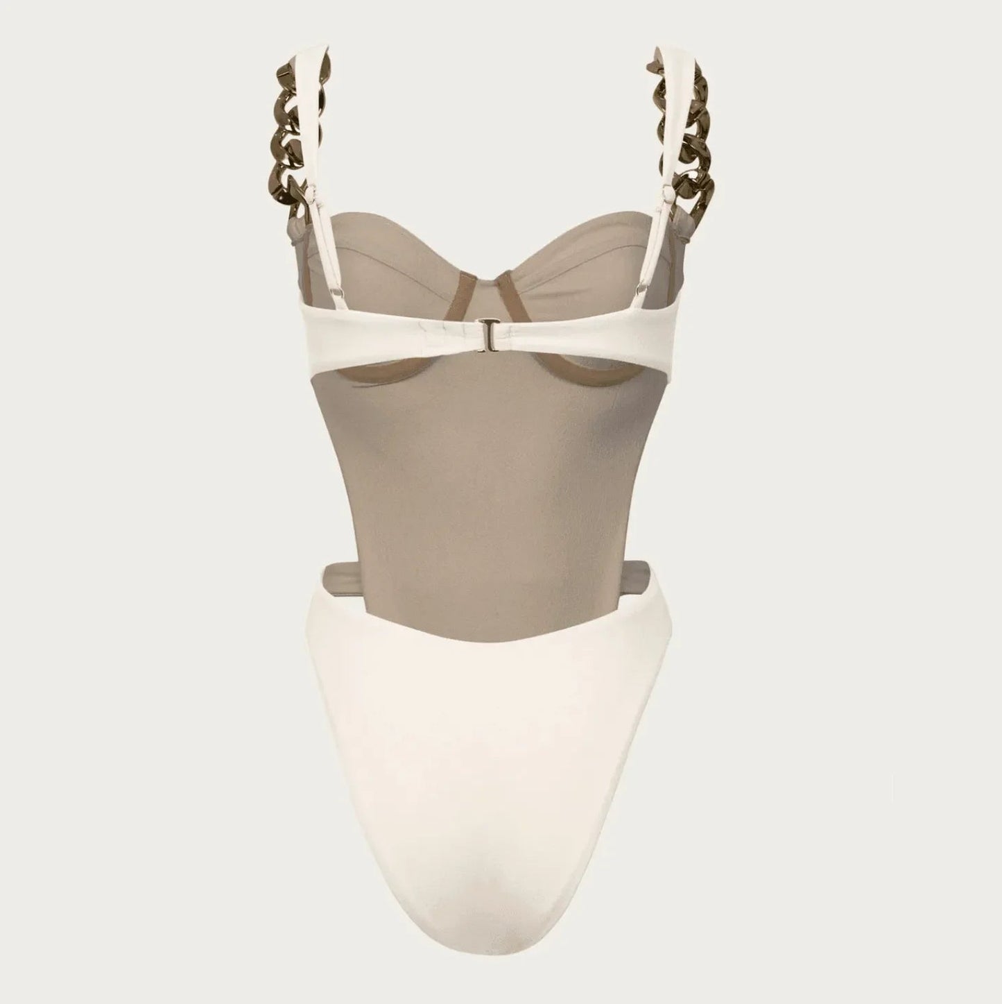 Bring The Storm Ivory Chain-Detail One-Piece Swimsuit