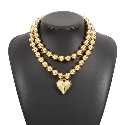 Bubble Heart Metallic Necklace