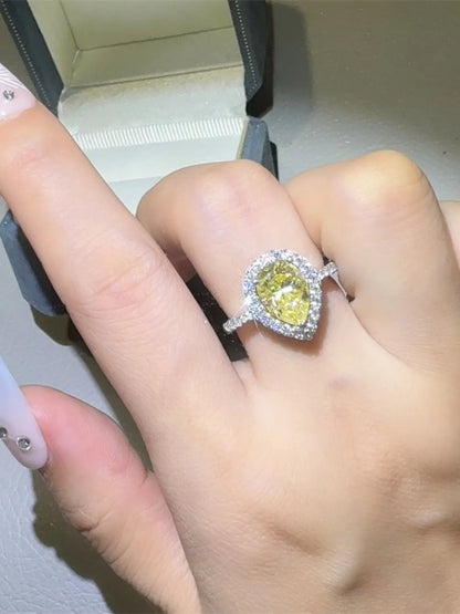 2 Carat Sparkala™ 925 Sterling Silver Teardrop Shape Ring