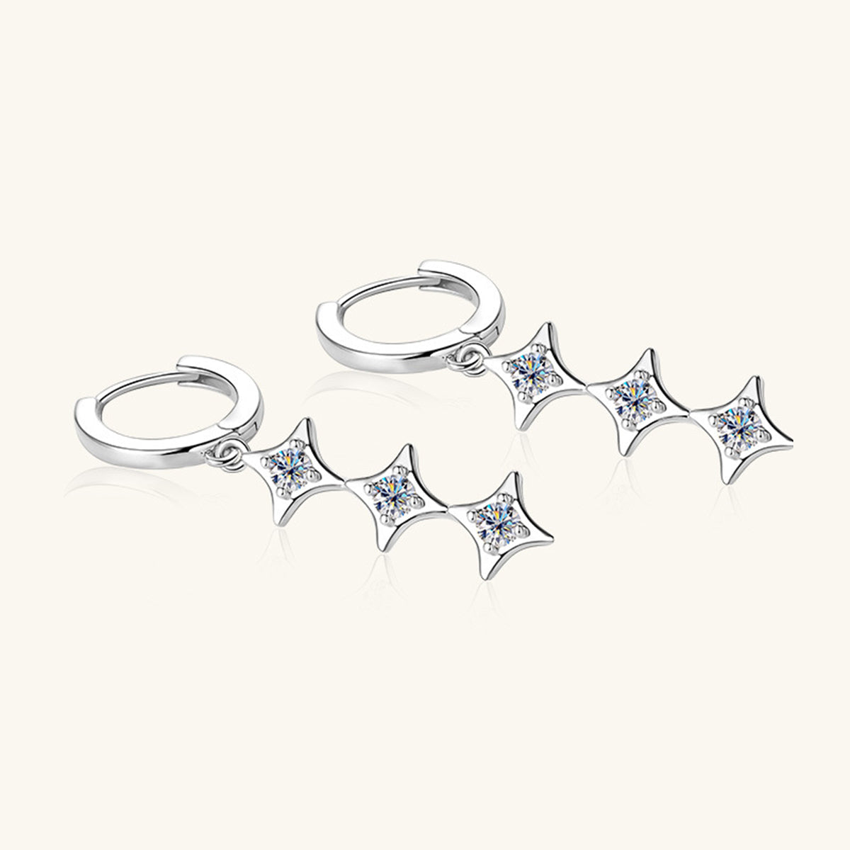 Sparkala™ Pure Sterling Silver Geometric Shape Earrings