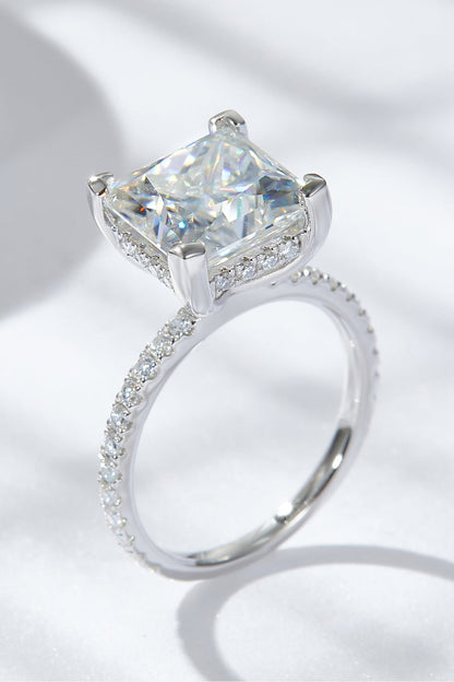 5.52 Carat Radiant-Cut Sparkala™ Ring (Platinum Over Pure Sterling Silver)