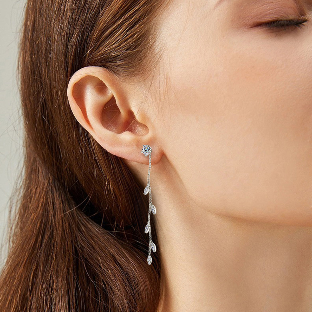 1.38 Carat Sparkala™ Pure Sterling Silver Leaf Earrings
