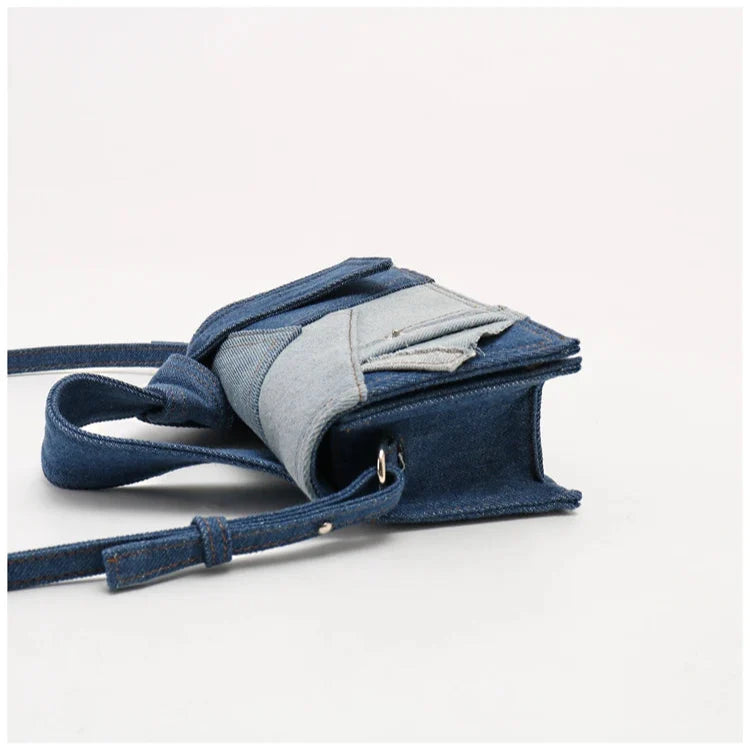 Cassen Denim Handbag with Shoulder Strap