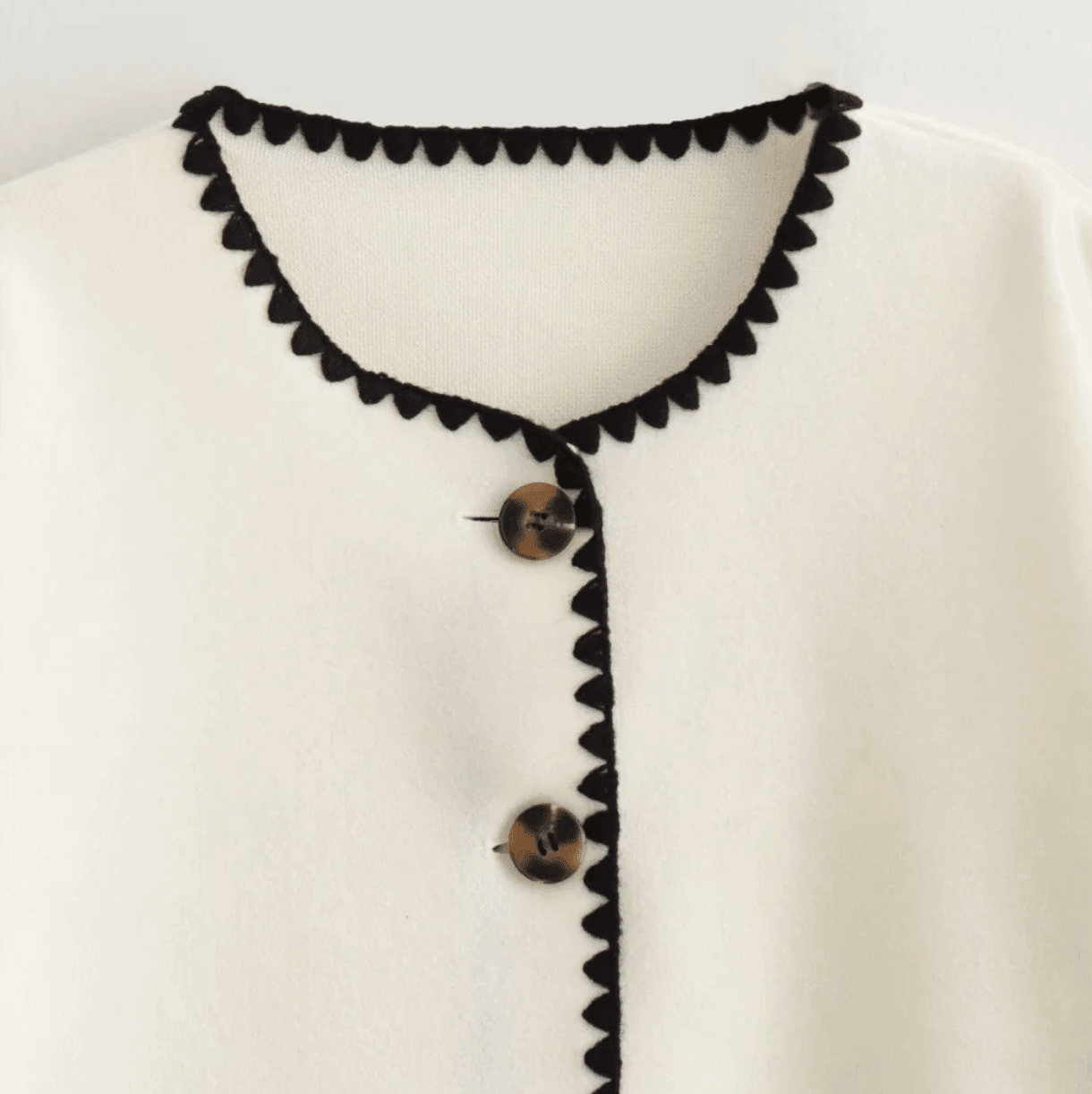 Casual Chic Ivory Button Up Jacket