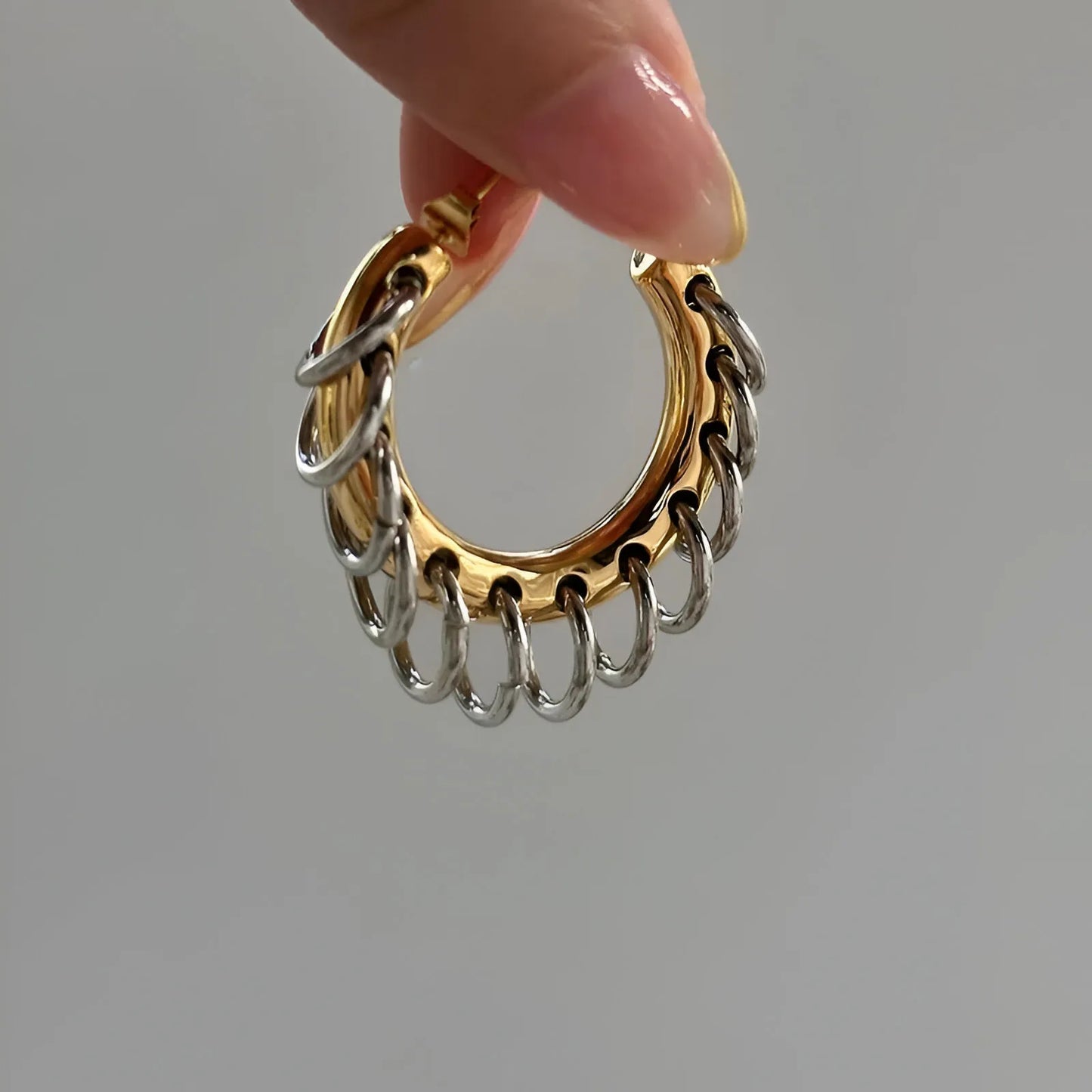 Chain Cascade Hoop Earrings