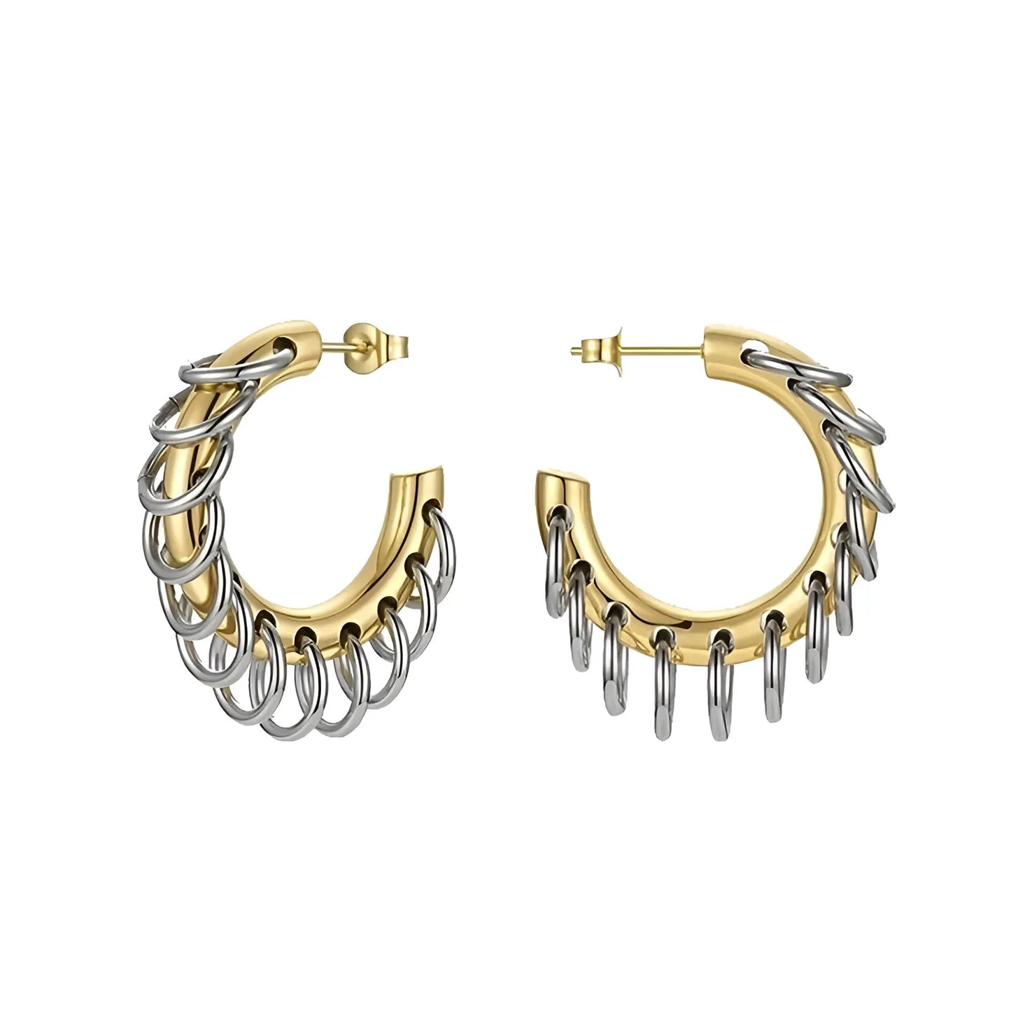 Chain Cascade Hoop Earrings