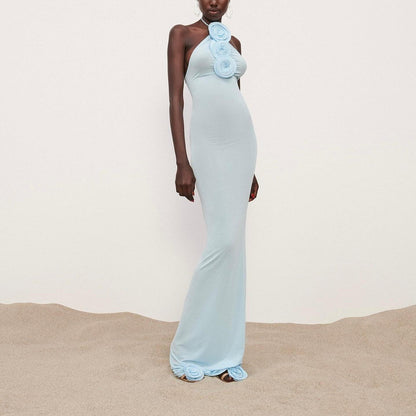 Color Me Blue Mesh Maxi Dress
