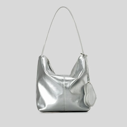 Cosmo Veil Bucket Shoulder Bag with Heart-Shaped Purse