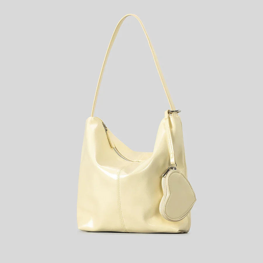 Cosmo Veil Bucket Shoulder Bag with Heart-Shaped Purse