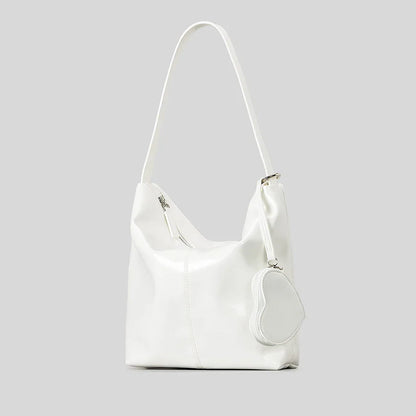 Cosmo Veil Bucket Shoulder Bag with Heart-Shaped Purse
