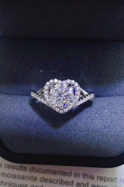 Adored 1 Carat Yellow Green Sparkala™ Platinum Over Pure Sterling Silver Heart Ring