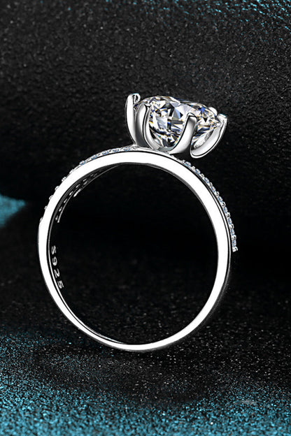 3 Carat Brilliant Round Cut Sparkala™ 6-Prong Offset Ring (Platinum Over Pure Sterling Silver)