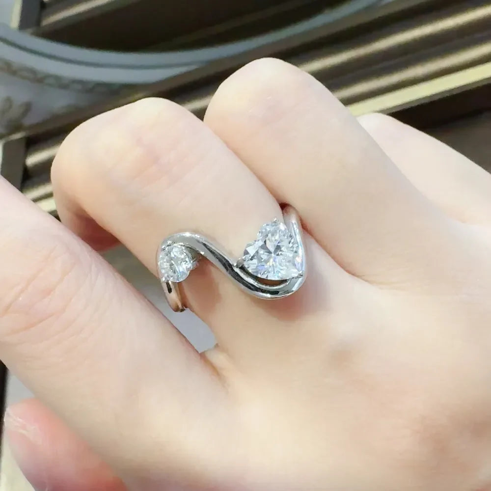 1.3 Carat Sparkala™ 925 Sterling Silver Irregular Shape Ring