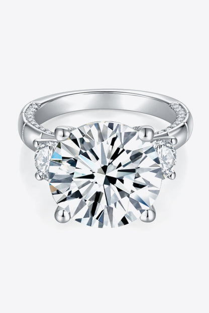 8.6 Carat Brilliant Round Cut Sparkala™ 3 stone Ring (Platinum Over Pure Sterling Silver)
