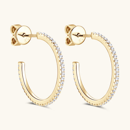 Inlaid Sparkala™ Pure Sterling Silver C-Hoop Earrings