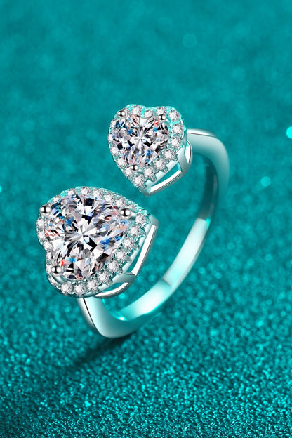 Sparkala™ Open Double Heart Ring (Platinum Over Pure Sterling Silver)