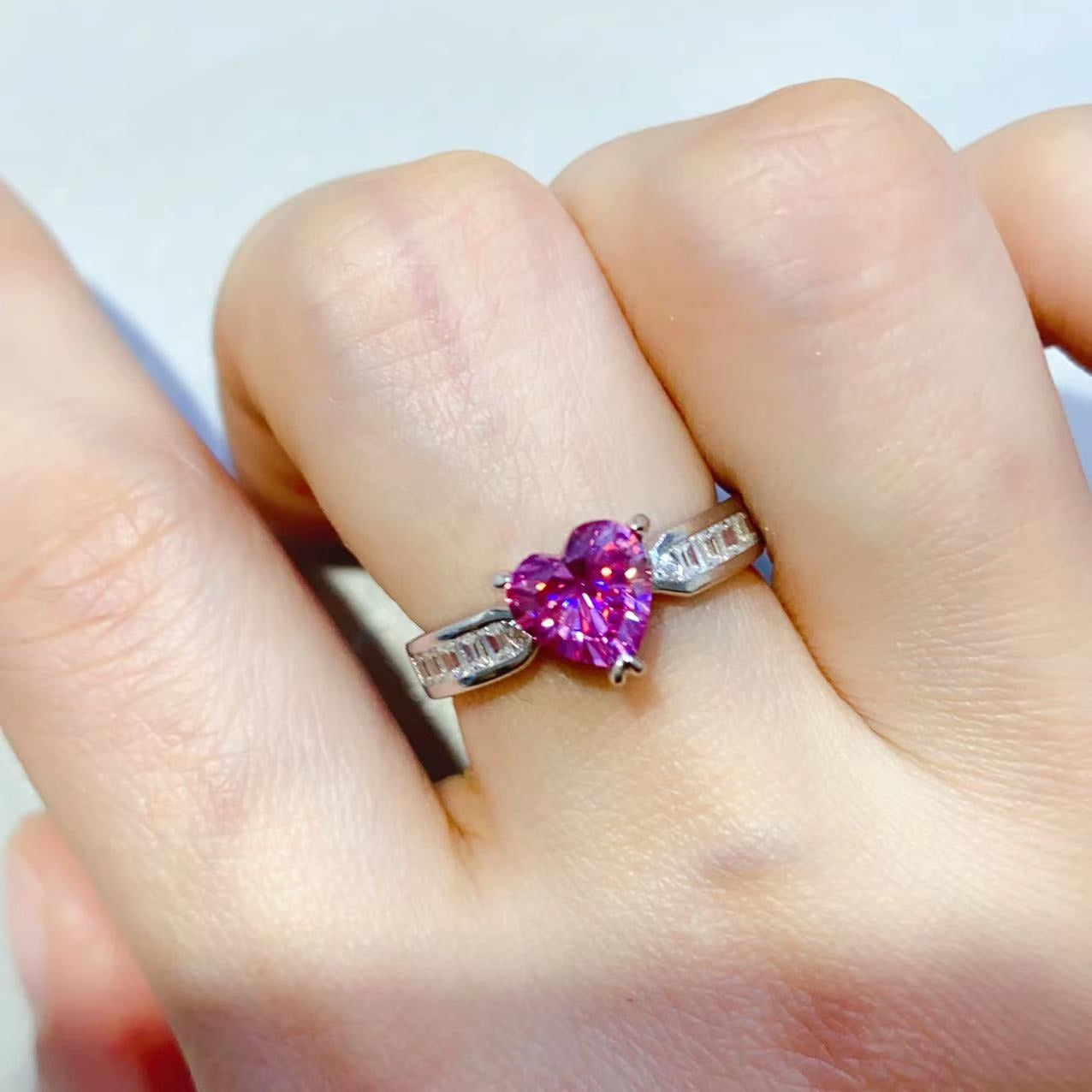 1 Carat Pink Sparkala™ Pure Sterling Silver Ring