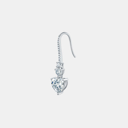 5.44 Carat 925 Sterling Silver Sparkala™ Heart Drop Earrings