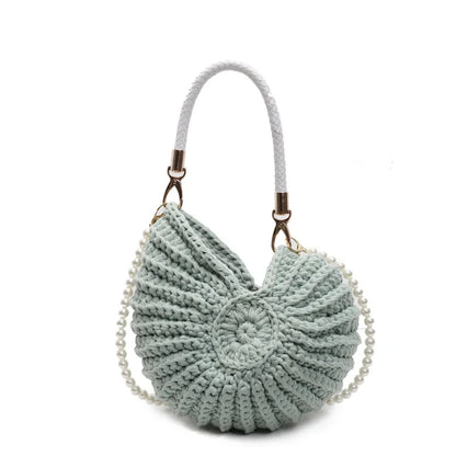 Mermaid’s Treasure Pearl Shell Knitted Bag