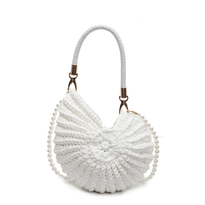 Mermaid’s Treasure Pearl Shell Knitted Bag