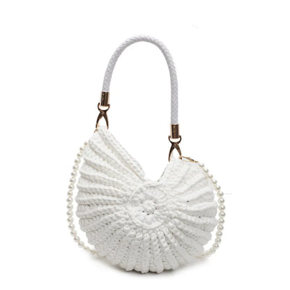 Mermaid’s Treasure Pearl Shell Knitted Bag