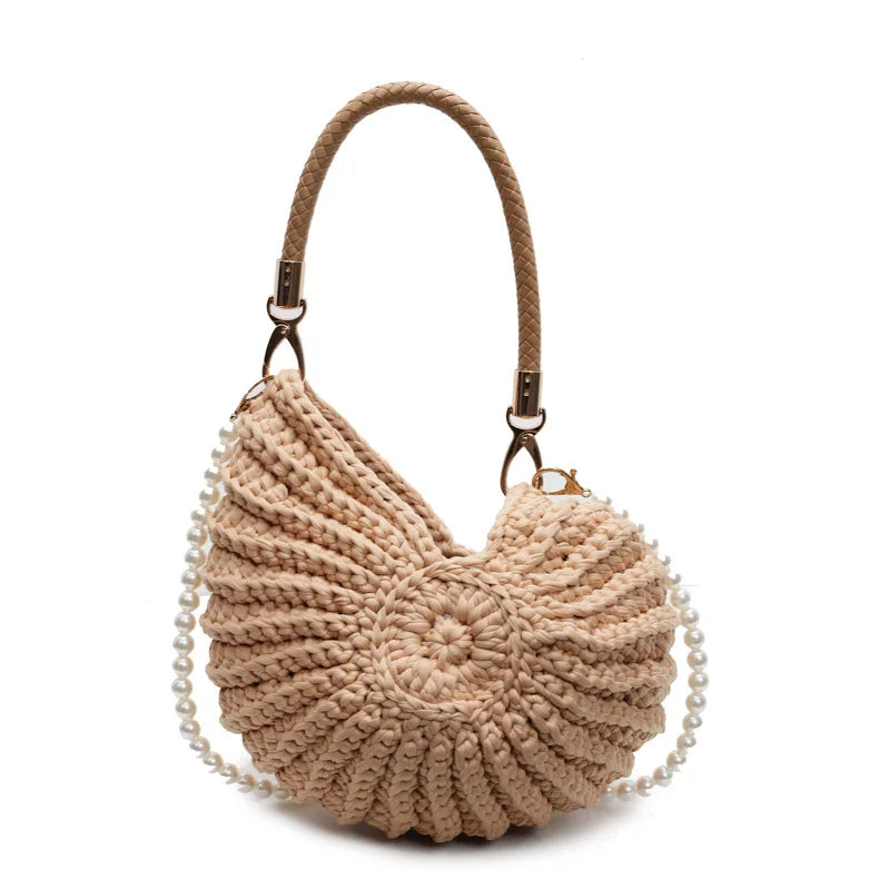 Mermaid’s Treasure Pearl Shell Knitted Bag