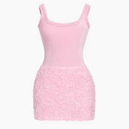 Elira Ruffle Mini Dress With Textured Skirt