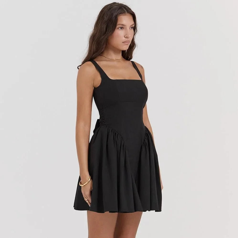 Enjoy The Love Black Bow-Detail Mini Dress