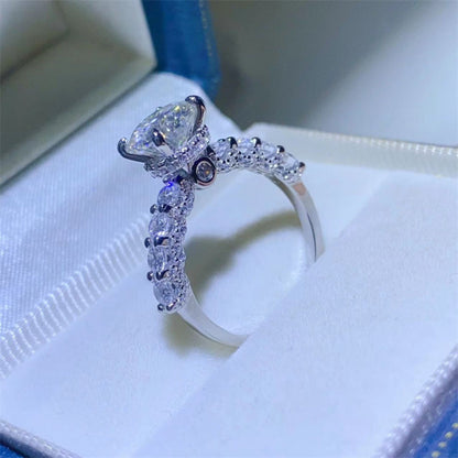 2 Carat Brilliant Round Cut Sparkala™ Half Eternity Platinum Over Pure Sterling Silver Ring