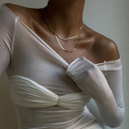 Faded Love Mesh Off Shoulder Top
