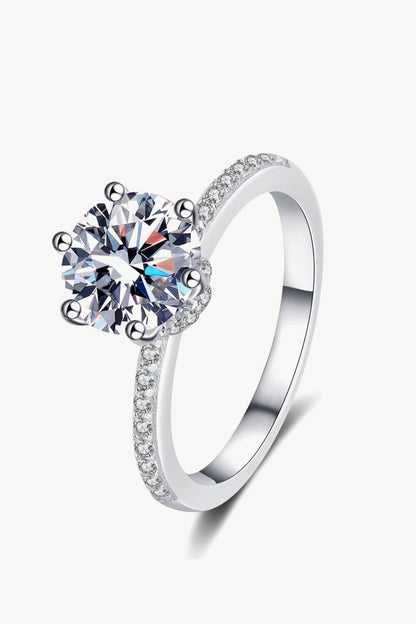 Rhodium Over Pure Sterling Silver 2 Carat Brilliant Round Cut Sparkala™ Ring