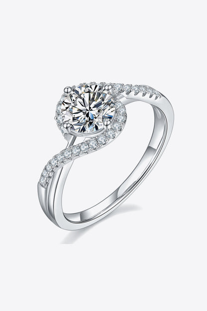 1 Carat Brilliant Round Cut Sparkala™ Crisscross 925 sterling silver Ring