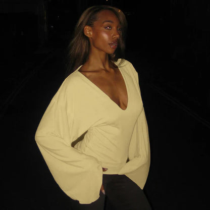 Flirty Season Long Sleeve V-neck Top
