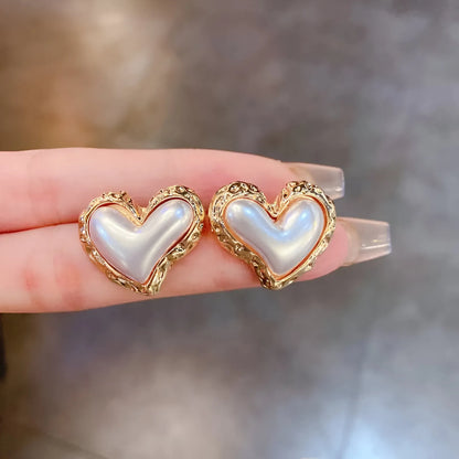 Flower Heart Stone Earrings