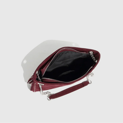 Garnet Suede Chain Shoulder Bag