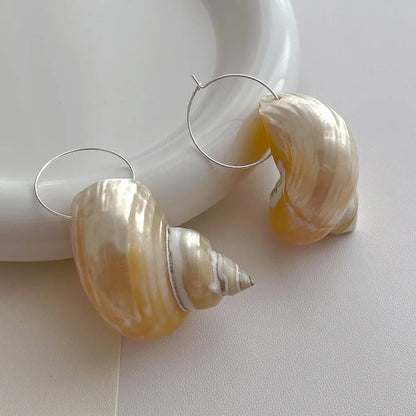 Pearl Shell Spiral Earrings