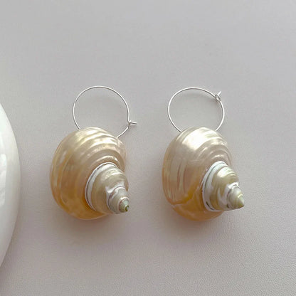Pearl Shell Spiral Earrings