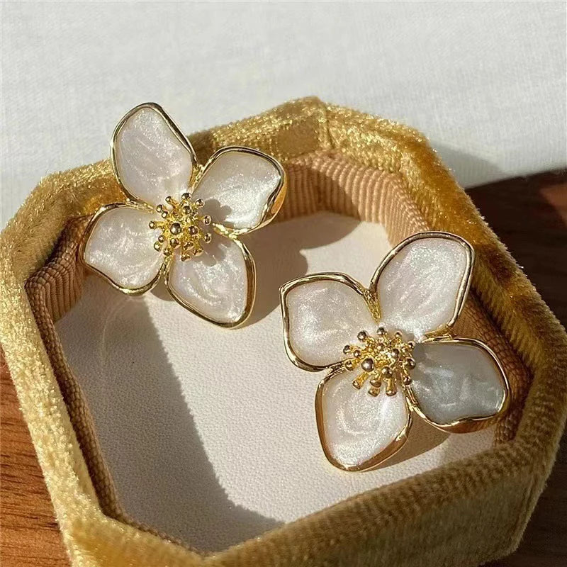 Glaze Flower Stud Earrings