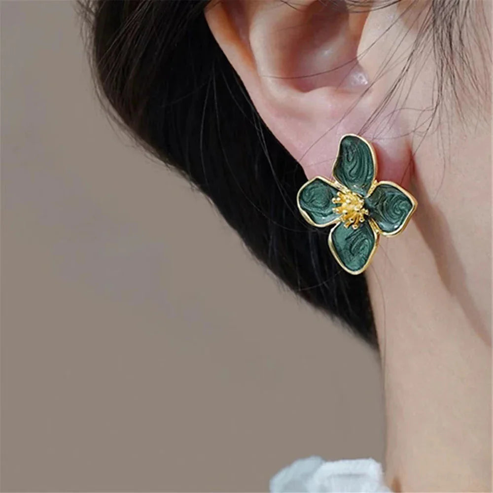 Glaze Flower Stud Earrings