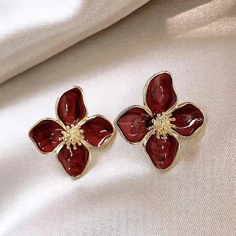 Glaze Flower Stud Earrings