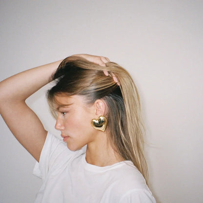 Gold Heart Earrings